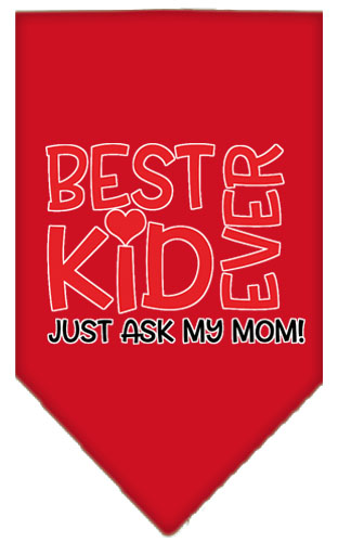 Ask My Mom Screen Print Pet Bandana Red Large